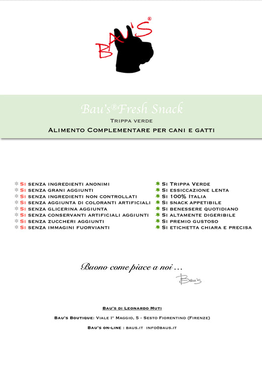 Baus Snack Trippa Verde disidratata