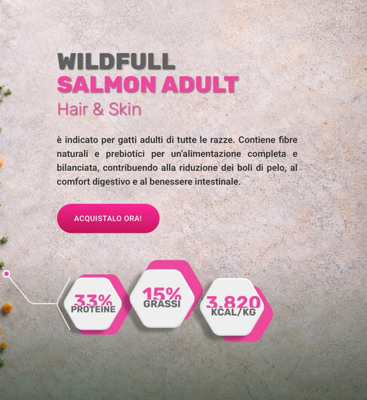 WildFull Gatto Adult Hair Skin Salmone